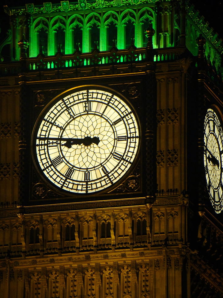 Big Ben-details, England, London, Glockenturm, Glocke, Kirche, Zeit der