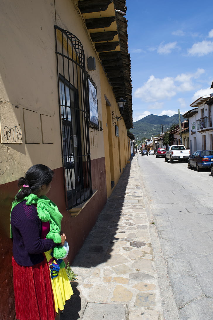 San cristobal, Chiapas, ulica, barve, Mehika, Native, tekstil