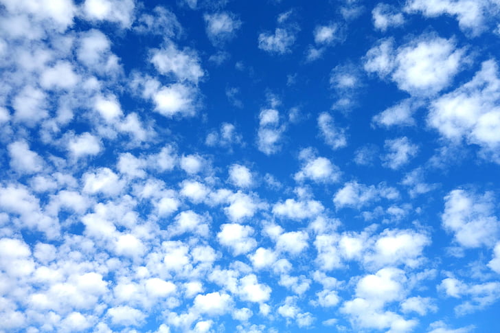небе, облаците, schäfchen, синьо, фонове, облак - небе, текстурирани