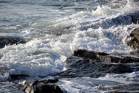 sea, nature, ocean, rocks, tide, wind, waves