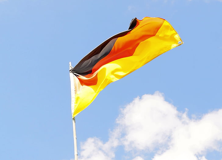 Bandeira, mastro de bandeira, céu, Alemanha, wm2004 Brasil