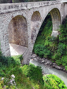 Francija, Savoie, mestu Flumet, most, brezno, arhitektura, vrtoglavica