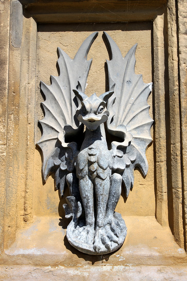 Гаргойл, дракон фонтан фигура, вода функция, създание, митичния, Статуята, митични същества