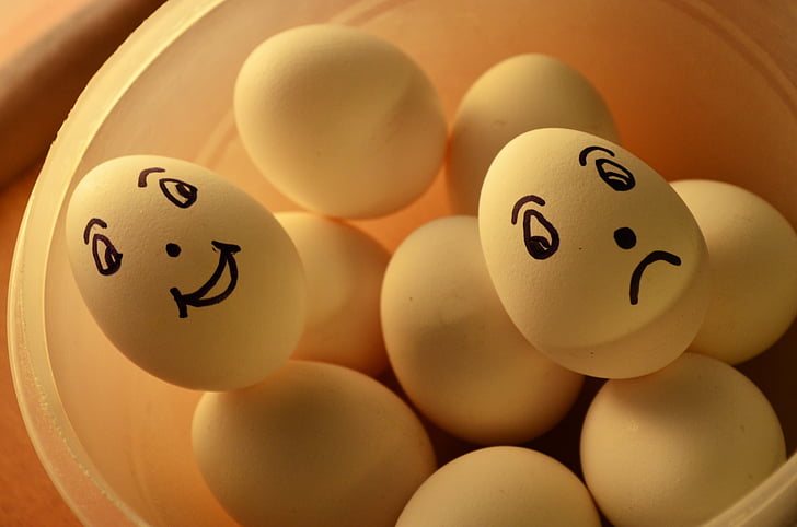 τα αυγά, έκφραση, Ευτυχισμένο, Λυπημένο, emoticons, Αστείο