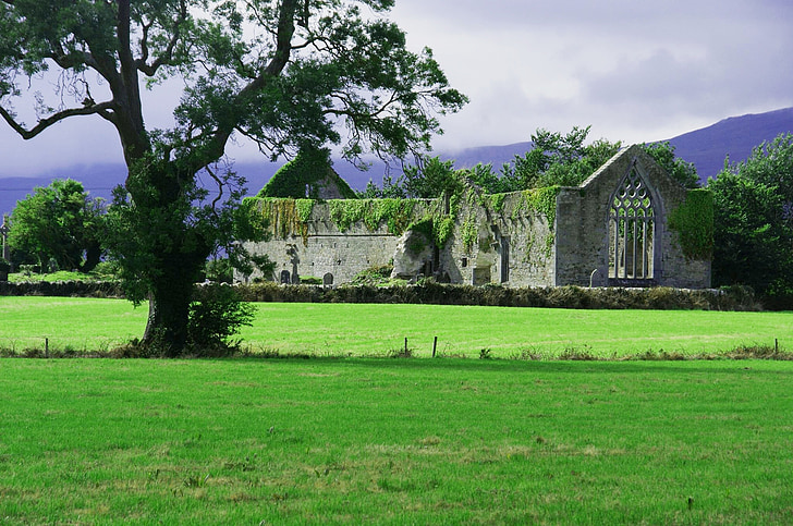 kilcoman abbey, ireland, kerry, natural, scene
