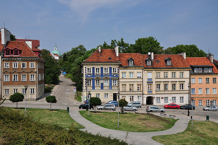 Varşova, Townhouses, eski, eski şehir, anıtlar, mimari, eski ev