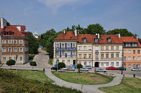 Varsovia, casas adosadas, antiguo, el casco antiguo, monumentos, arquitectura, casa antigua