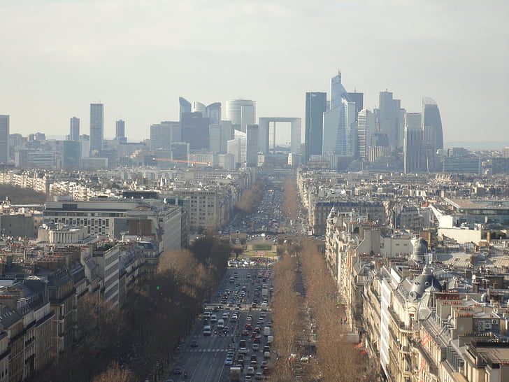 изглед, Париж, Франция, върха на Триумфалната арка, Вижте