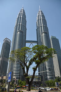 Petronas towers, tours jumelles, Malaisie, Kuala lumpur, Petronas, architecture, lits jumeaux