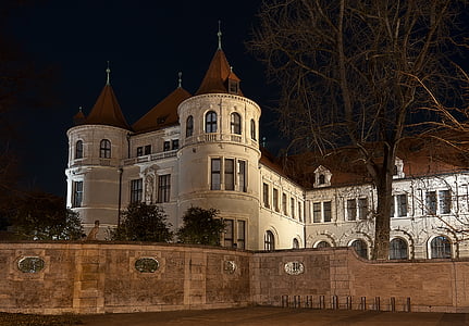 Nemzeti Múzeum, München, Bajorország, történelmileg, Isar, éjszakai fénykép, Németország