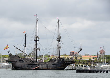 old, galleon ship, ship, galleon, nautical, sail, vessel