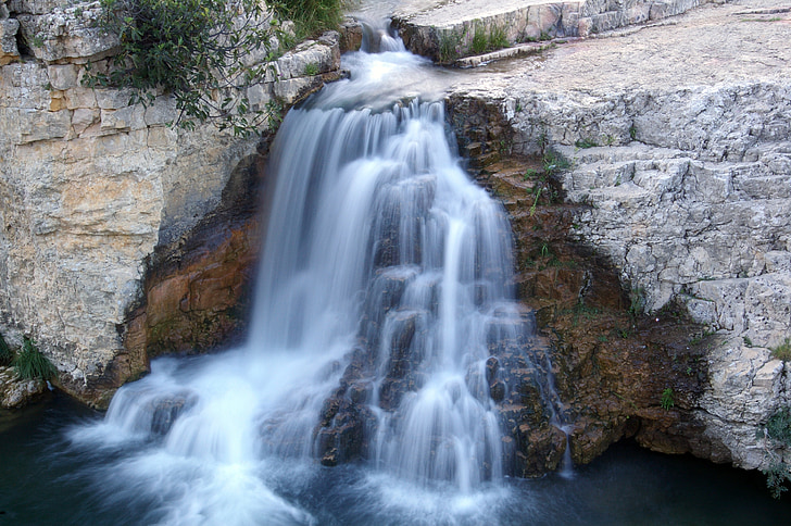 cascade, cascade by the sautadet, gard, water, nature, river