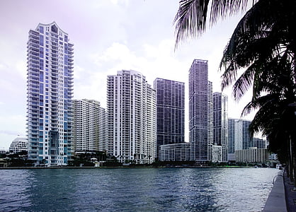 Miami, pencakar langit, Pusat kota, Amerika Serikat, Downtown miami, Bayfront park, Kota