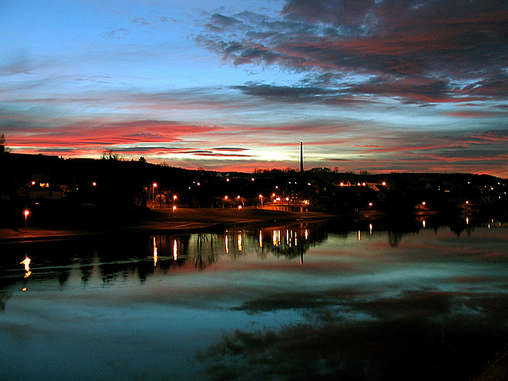 solnedgang, elven, tåke, Afterglow, natt fotografi, dystre, Moldova
