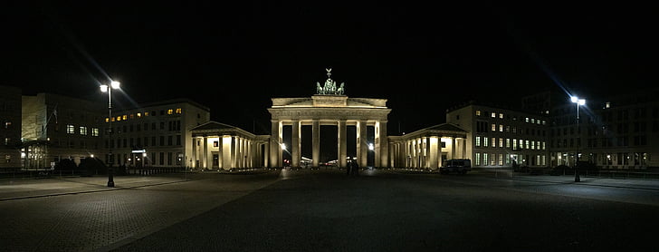 Berlin, Brandenburger Tor, Quadriga, vartegn, mål, bygning, arkitektur