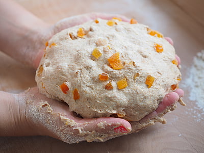 bread, bake your own, bake, knead, dough, apricot bread, aprikosentückchen