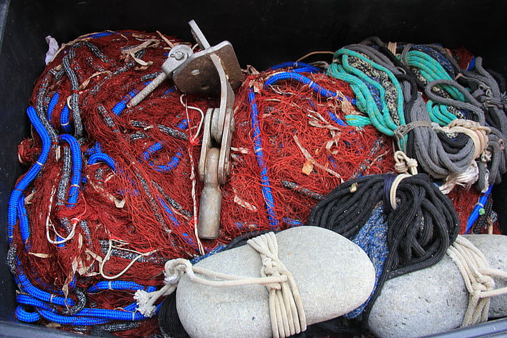 Fisherman's net, grus, fiskeri, fiskenet, Bob, fletning