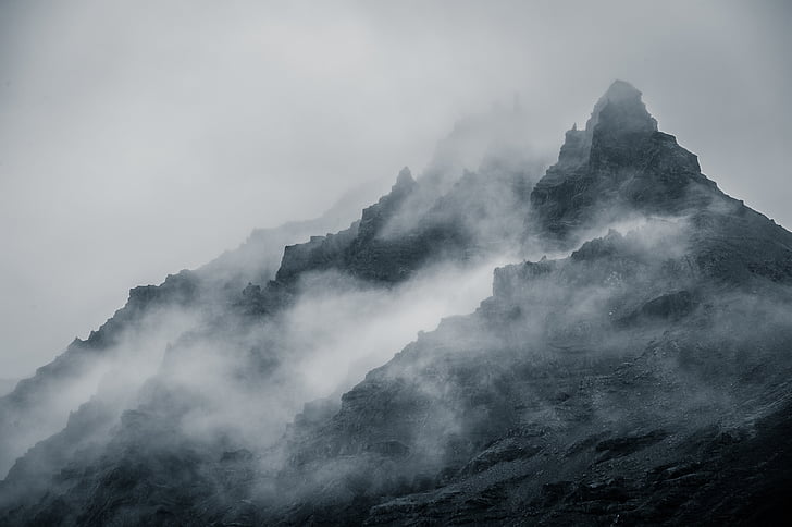 Nebel, bedeckt, Berg, Peak, Wolke, Wolken, bergige