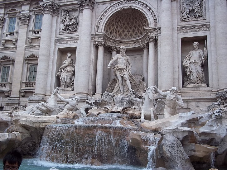Fontana di trevi, Rome, Fontana, beeldhouwkunst, Bron, Trevifontein, fontein