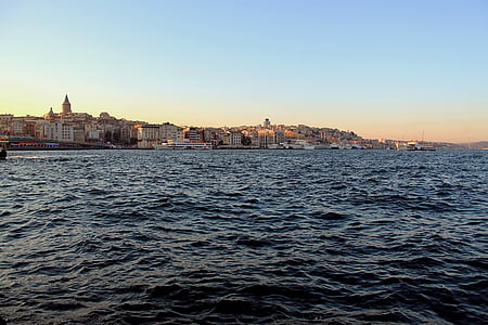 Istanbul, hrdlo, zobrazení, Marine, pohľad, Panoráma mesta, Architektúra