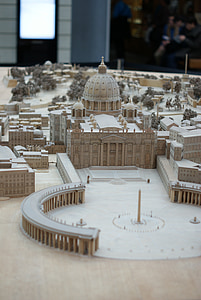 miniaturowe, Watykan, Rzym, Bazylika, Włochy, Katedra Świętego Piotra, ogrody Watykańskie