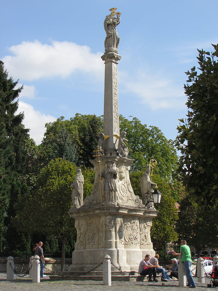 trnava, slovakia, center, monument, tourists, park, garden