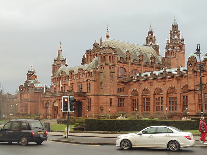 Kelvingrove, Glasgow, arhitectura, clădire, Muzeul, scoţian, Scoţia