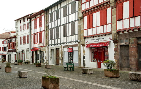 Baskien, stud, Frankrike, Espelette, fönsterluckor