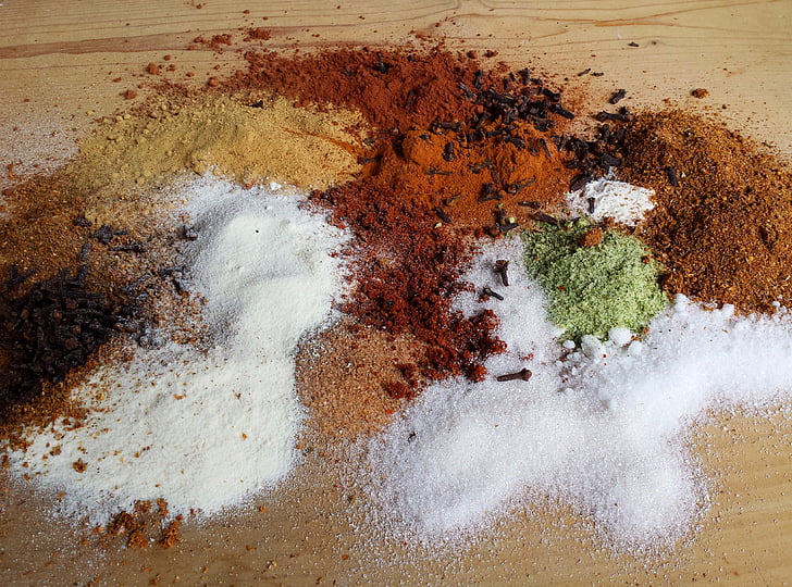 spices, herbs, cloves, cooking, bronze, colors, abstraction