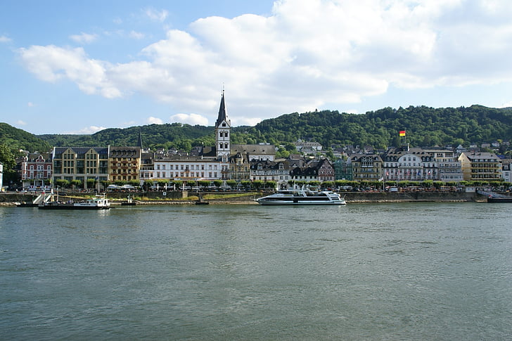Boppard, Rhinen, Tyskland, byen, vann, elven, Waterfront