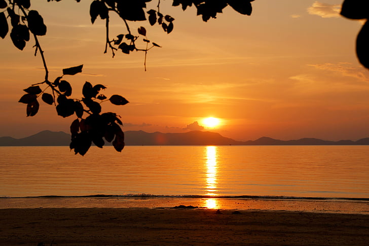 solnedgang, sjøen, Mallorca, humør, vann, abendstimmung, romantisk