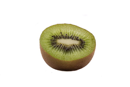 fruit, white background, macro, kiwi, cut, green, cross section