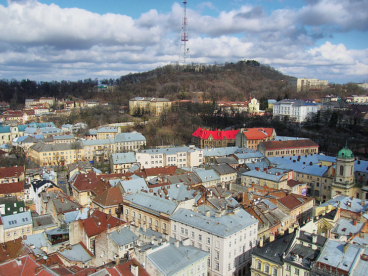 Lviv, város, a város a lviv, Ukrajna, turizmus, látnivalók, tető