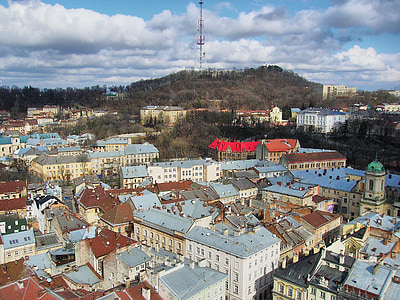 Lviv, cidade, a cidade de lviv, Ucrânia, Turismo, pontos turísticos, telhado