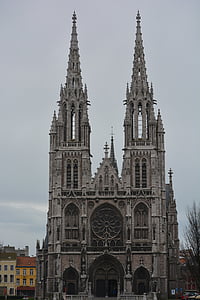 church, oostende, cathedral, towers