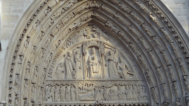 Нотр Дам, катедрала, Париж, Франция, портал