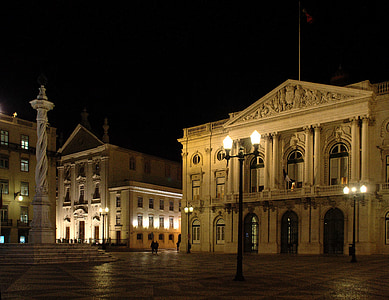 Portugalska, lizbonske, staro mestno jedro, noč, mesto