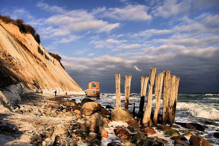 Cape arcona, Vacker, landskap, strandlinjen, Ocean, Rocks, bergen