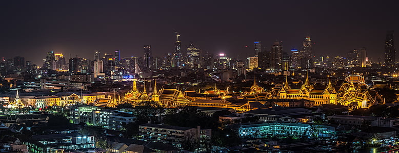 a Grand palace, Wat phra kaew, Bangkok, Thaiföld, ősi, építészet, Ázsia