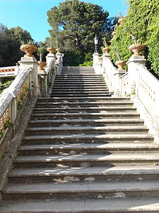 escalier, Château de Miramare, jardin, Trieste