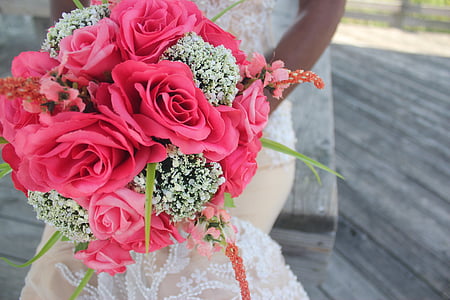 flowers, wedding, bride, wedding flowers, love, romance, reception