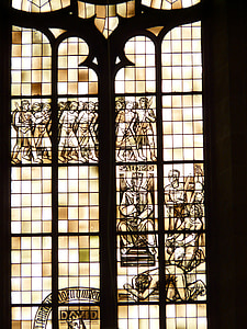 kirkens vindue, Glasmaleri, abstrakt, simpelthen, kirke, tror, hellige