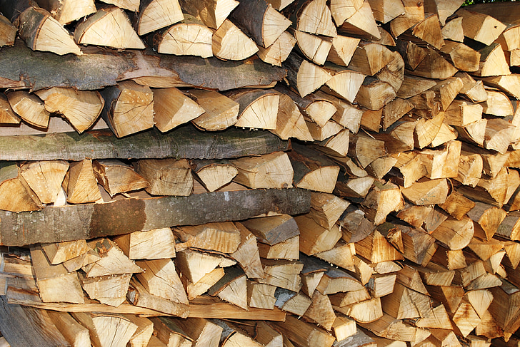 tumpukan, kayu bakar, kayu, log, kayu, ditumpuk