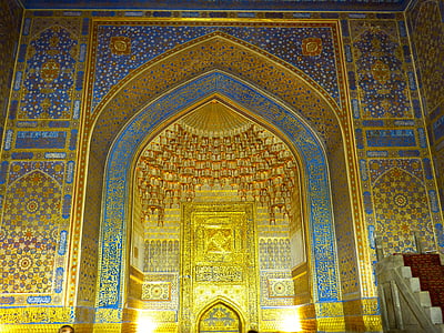 Medrese, Tillakori-medrese, Tilla kori, Moschee, vergoldet, Gold gedeckte samrakand, Usbekistan