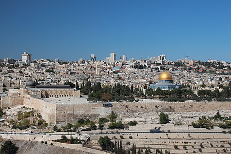 Gerusalemme, centro storico, mura della città, cupola della roccia, parete ovest, Monte del tempio, Città Santa