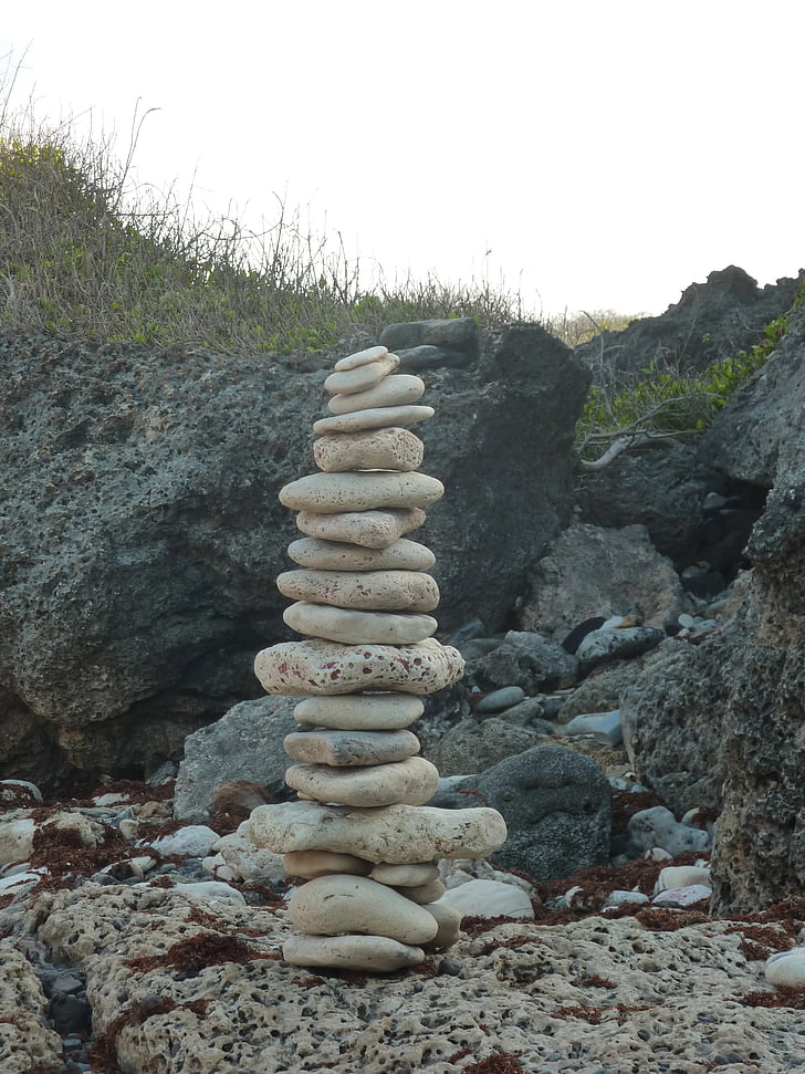 stones, stack, sea, rocks, water, holiday, zen