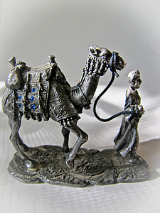 Статуетка, верблюд, олово, Арабські, Караван, подорож, пустеля