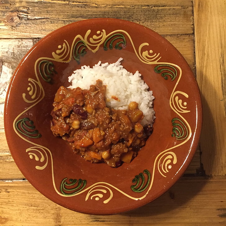 Chili con carnei, voedsel, herfst, rijst