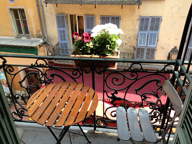 szép, Franciaország, Côte d ' azur, a Hotel, erkély, homlokzatok, nyári