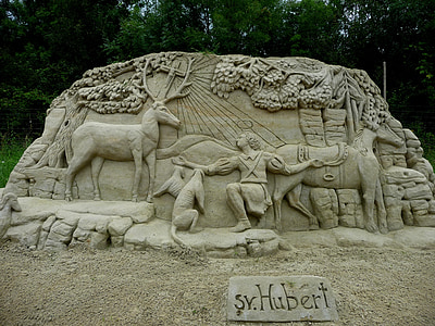 statue de, sculptures de sable, olšiak, sable, art, oeuvre d’art, sculpture créative
